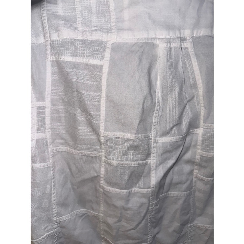 Polo Ralph Lauren Mens XL White Tonal Patchwork Custom Fit Button Down Shirt - Picture 6 of 8